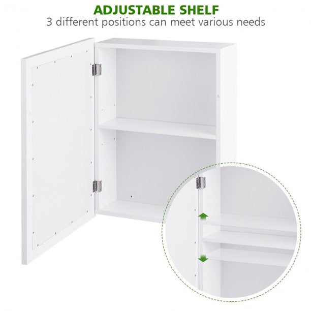 SUGIFT Wall-Mounted Mirror Medicine Cabinet, 2 Tiers Large Storage