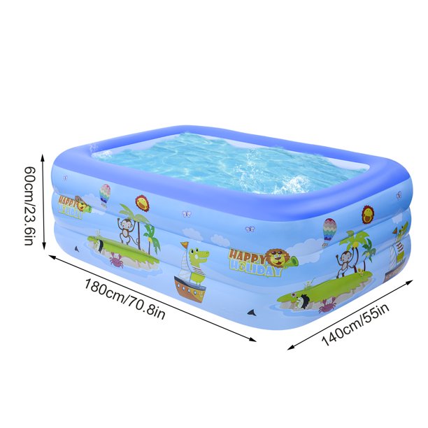 SUGIFT Inflatable Swim Pool for Kids, Family Indoor & Outdoor£¬70.8inW*55inD*23.6inH