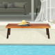 59 in. Patio Acacia Wood Dining Bench Seat with Steel Legs