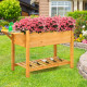 8 Grids Wood Elevated Garden Planter Box Kit with Folding Tabletop (1-Pack)