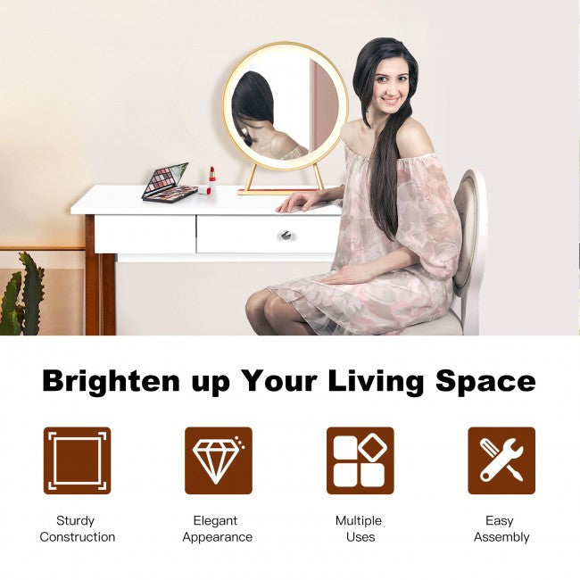 SUGIFT Computer Desk Laptop PC Writing Table Makeup Vanity Table