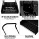 58 in. Steel Handle Plastic Folding Snow Shovel Pusher Scoop in Black with Wheels