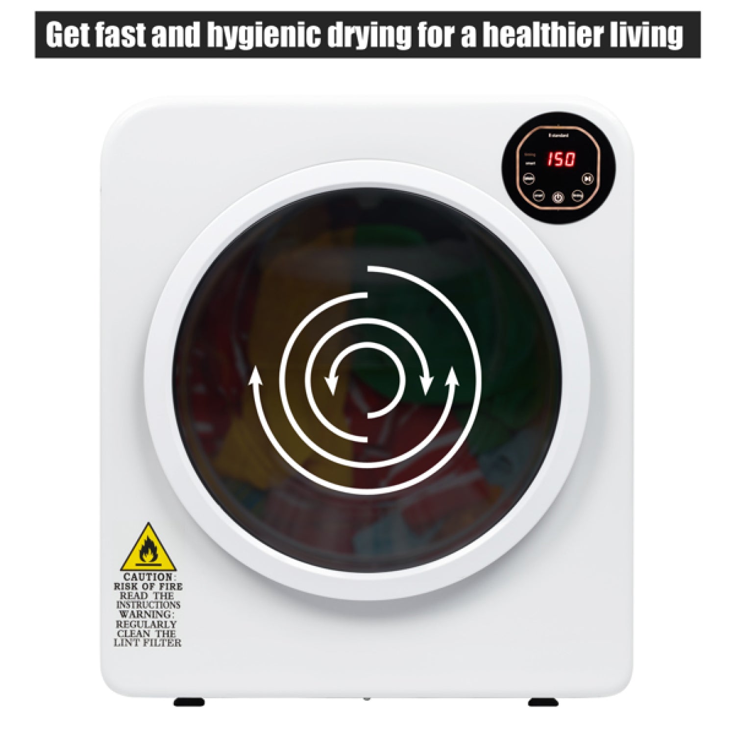 SUGIFT Compact Laundry Dryer, 13.2Ibs 6kg Tumble Dryer with Stainless Steel Tub
