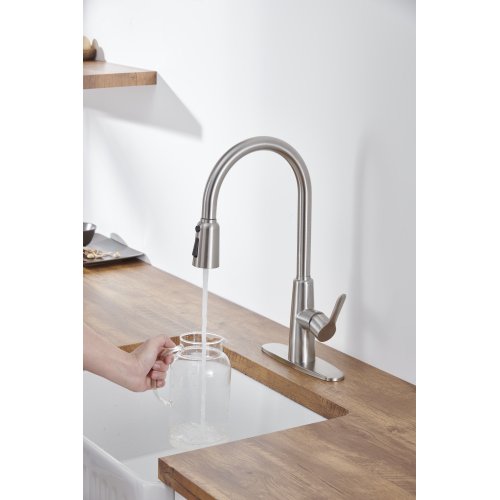 SUGIFT Kitchen Sink Faucet with Pull Out Sprayer Brushed Nickle
