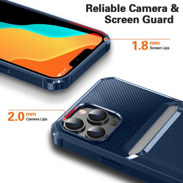 SUGIFT Case for iPhone 13 Pro Max, Shockproof Protective Phone Case,Card insertable on the back(6.7in)