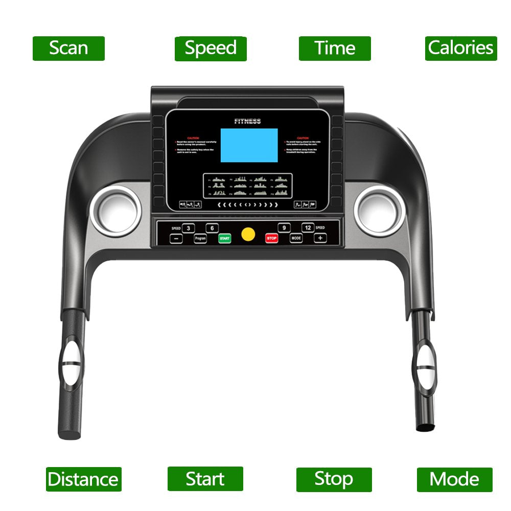 SKONYON A5 Folding Treadmill with Multi-Functional LED Display for Home Gyms
