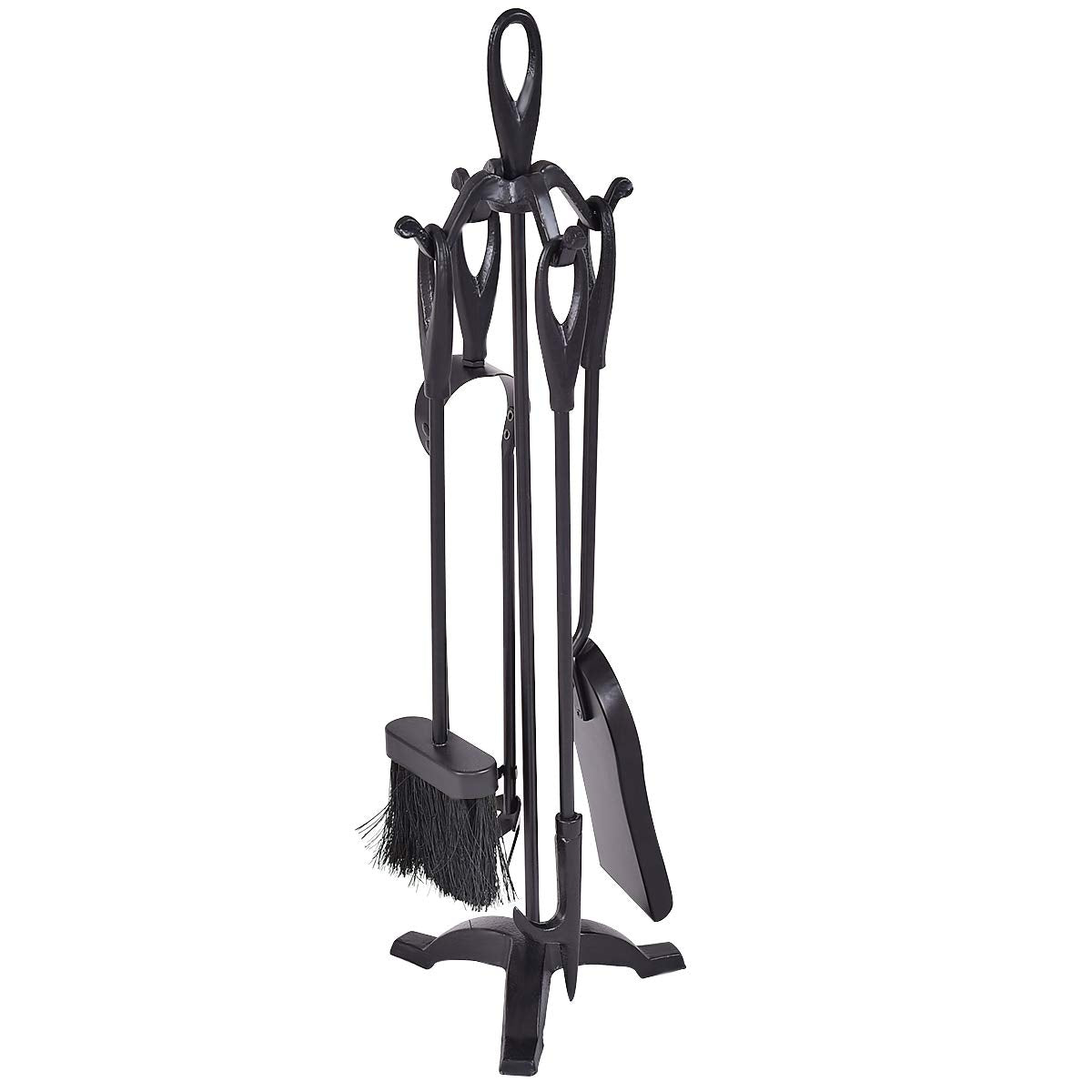 Black 5-Piece Fireplace Tool Set