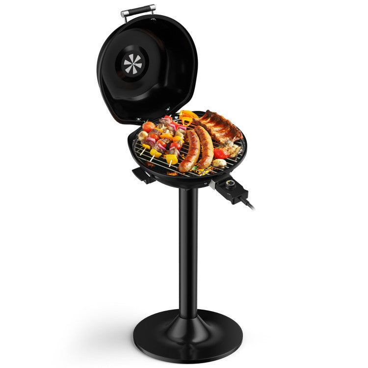 SUGIFT 1600W Portable Electric BBQ Grill with Removable Non-Stick Rack Black