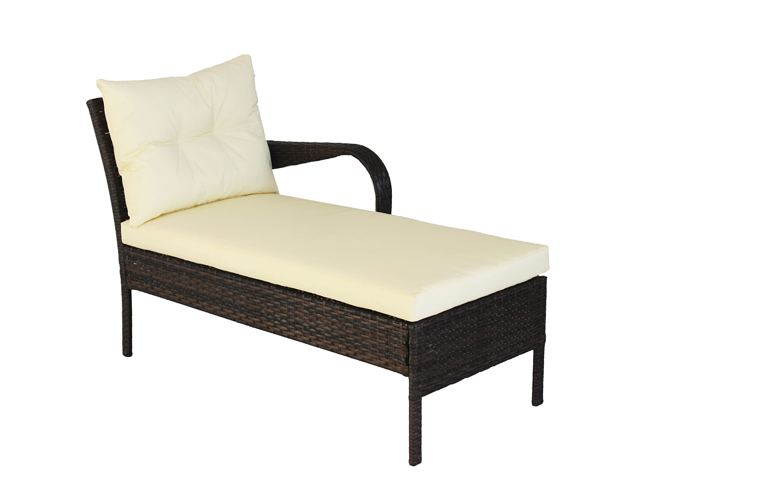 SUGIFT 2-Piece Outdoor Patio Furniture sets Conversation set wicker Ratten Sectional Sofa With Beige Cushions