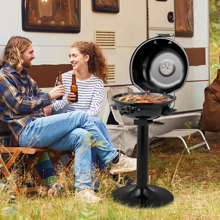 SUGIFT 1600W Portable Electric BBQ Grill with Removable Non-Stick Rack Black