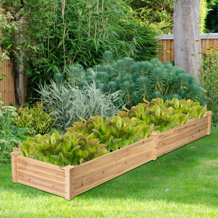 SUGIFT Wooden Vegetable Raised Garden Bed for Backyard Patio Balcony