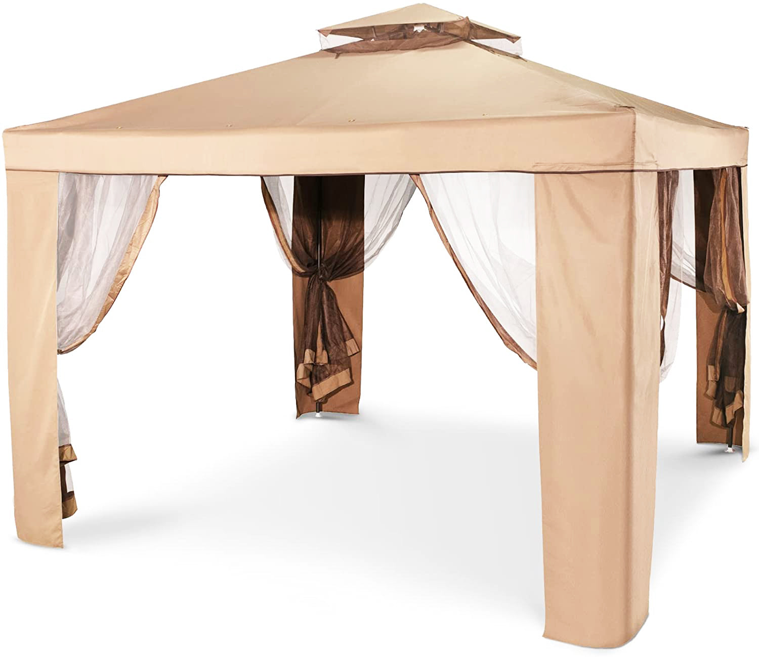 SUGIFT 10 ft. x 10 ft. Gazebo Tent with Mosquito Netting Outdoor Canopy Shelter
