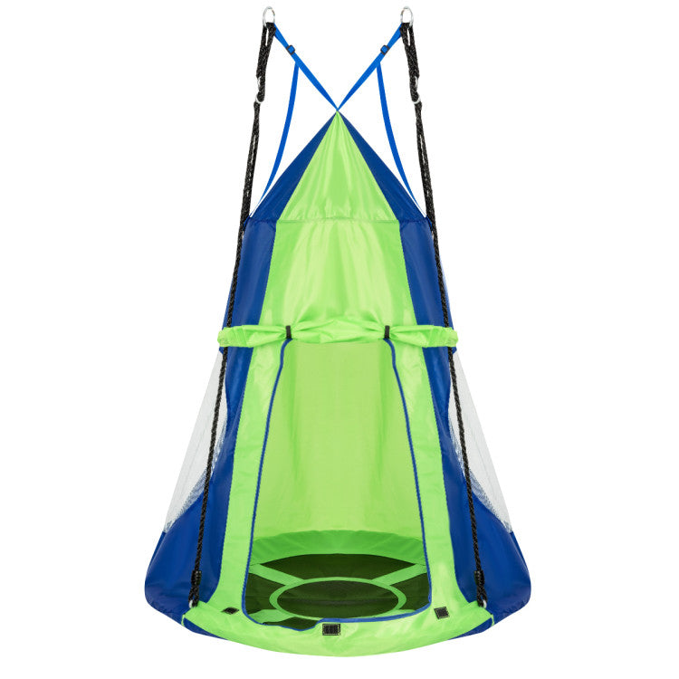 SUGIFT 2-in-1 40 Inch Kids Hanging Chair Detachable Swing Tent Orange
