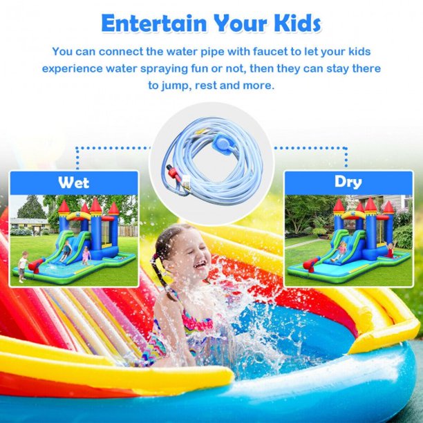 SUGIFT Kids Inflatable Bounce House Water Slide without Blower