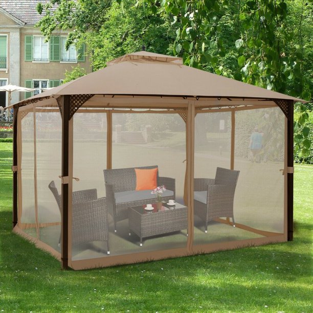 SUGIFT Patio Gazebo 12 x 10 Feet Outdoor Double Top
