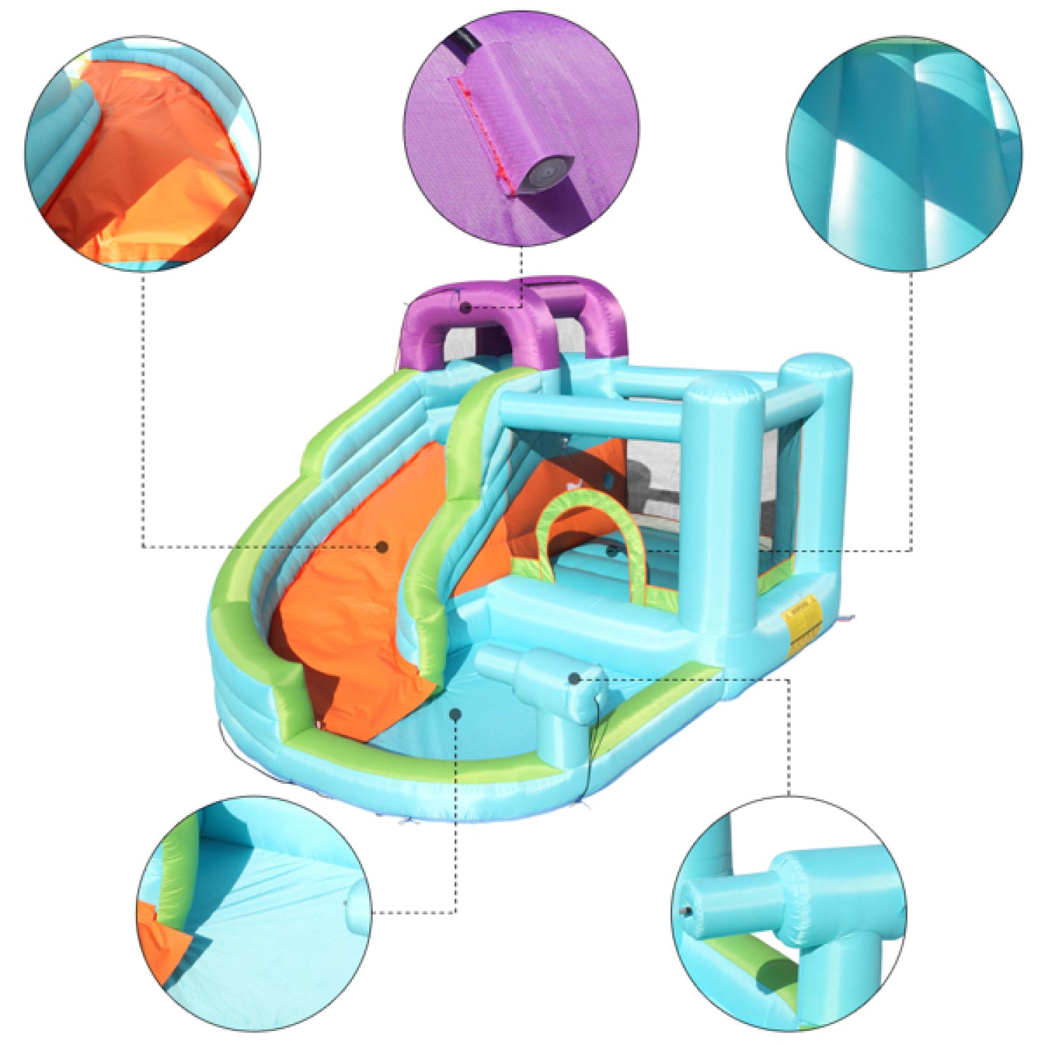 SUGIFT Bounce House, Slide Bouncer with Pool Area ,Climbing Wall, Large Jumping Area