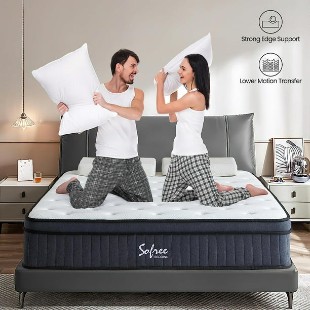SUGIFT 12 Inch Memory Foam Hybrid Mattress Queen Size