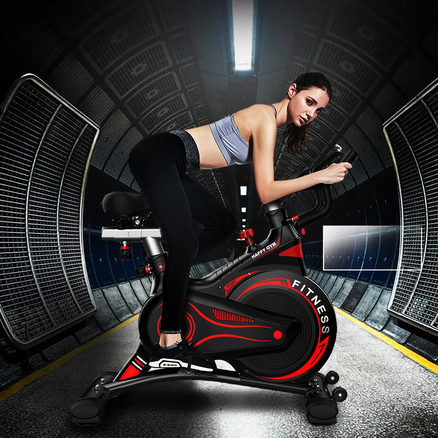 SUGIFT Upright Exercise Bike, Aerobic Magnetron Exercise Bike with 22-Pound Flywheel
