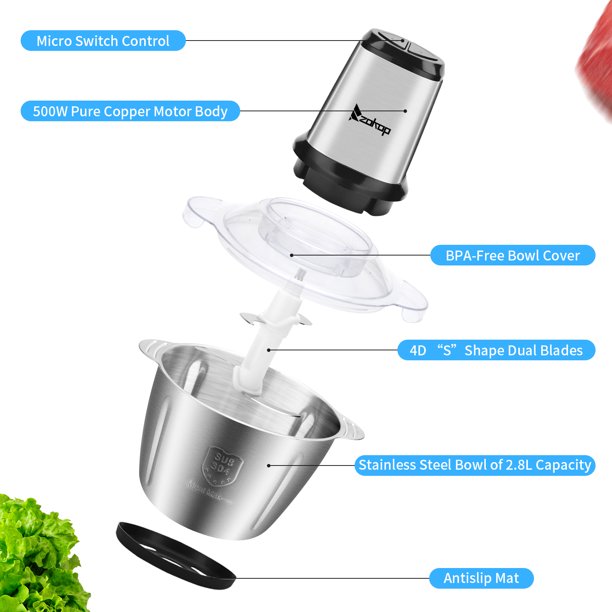 SUGIFT 120V 500W 2.8l Stainless Steel Color Stainless Steel two-Speed Meat Grinder