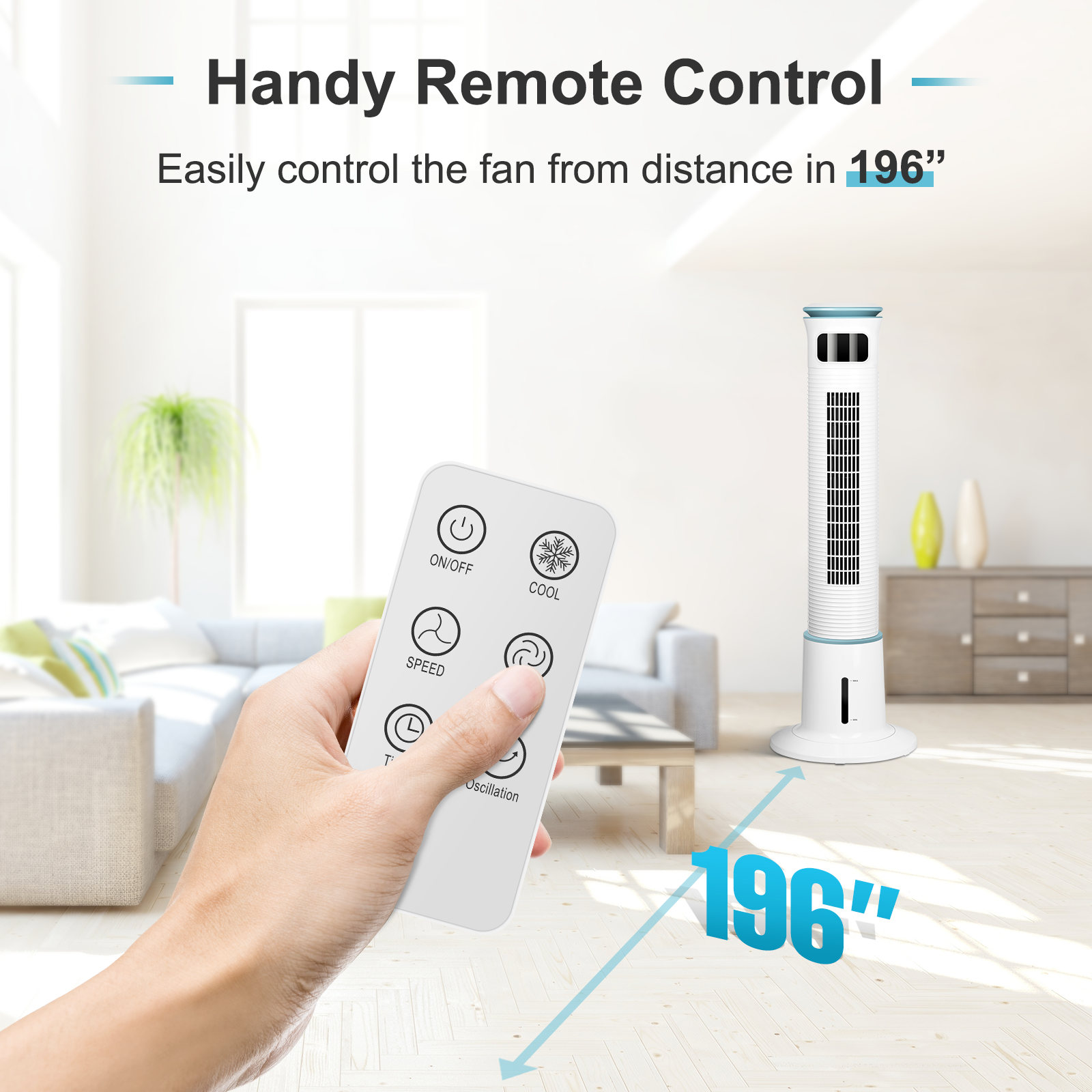 SUGIFT Tower Fan, Cooling Fan, 12 Speeds & 3 Modes Settings Standing Fan , 15 Hour Timing Closure, 43 Inches, 60¡ã Oscillating White