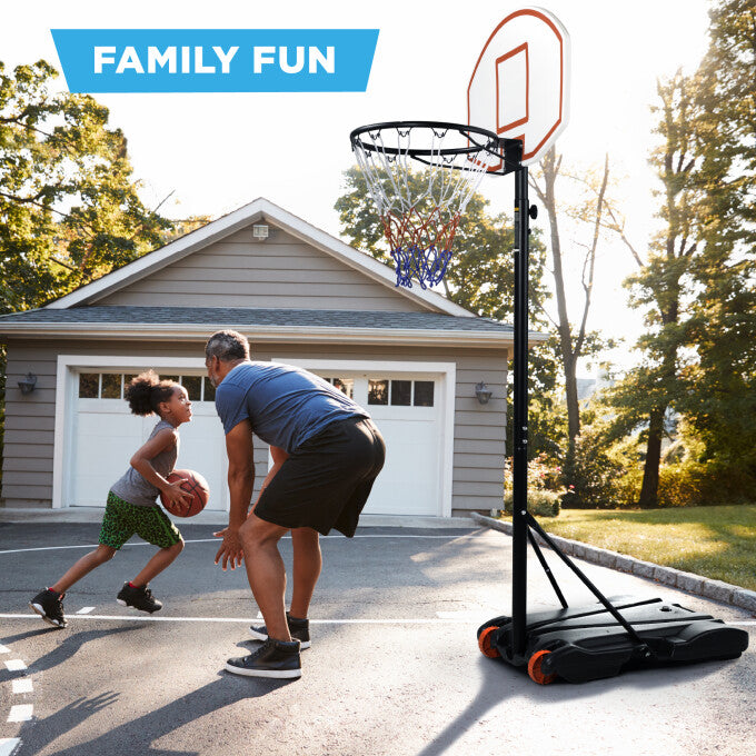 29 in. Kids Portable Adjustable Basketball Hoop Stand with Wheels