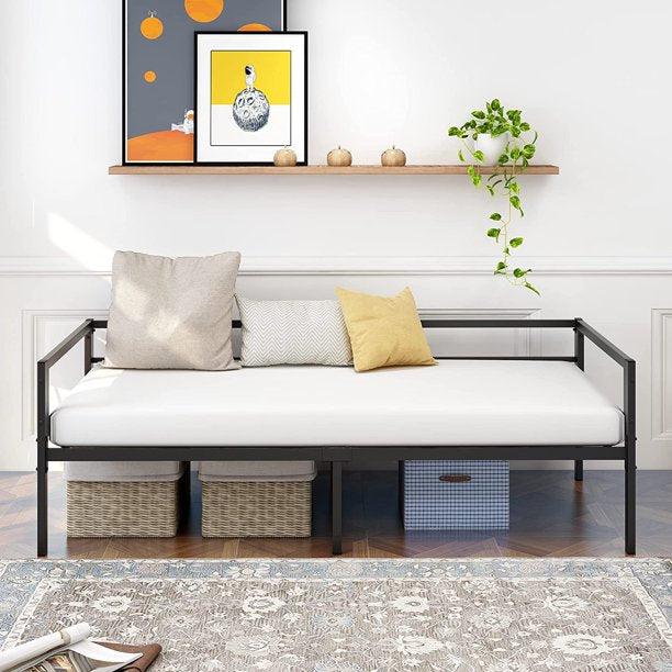 SUGIFT Metal Daybed Frame Heavy Duty Metal Slats Sofa Bed Platform Mattress