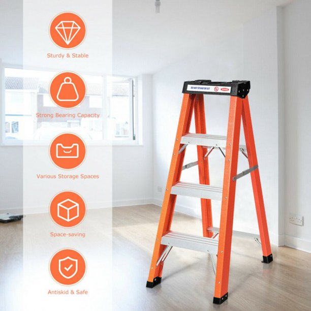 3-Step Ladder Folding Step Stool Platform