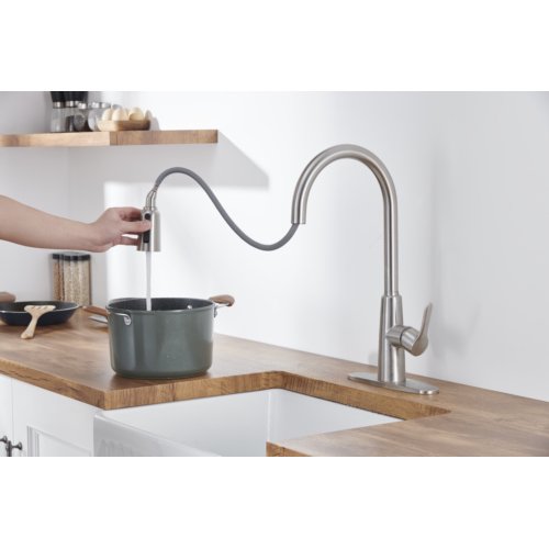 SUGIFT Kitchen Sink Faucet with Pull Out Sprayer Brushed Nickle