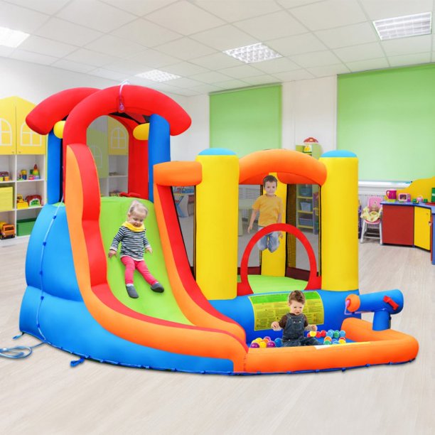 SUGIFT Inflatable Water Slide Bounce House with Pool and Cannon Without Blower