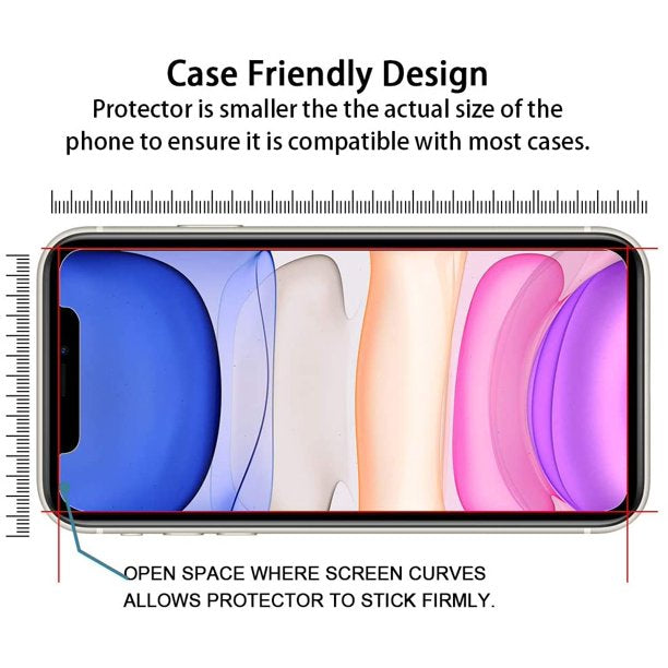 SUGIFT [3-Pack]Compatible with IPhone XR/IPhone 11 6.1 Inch Screen Protector Tempered Glass,[9H Japanese Glass Hardness] HD Clarity, no Bubbles, Easy to Install
