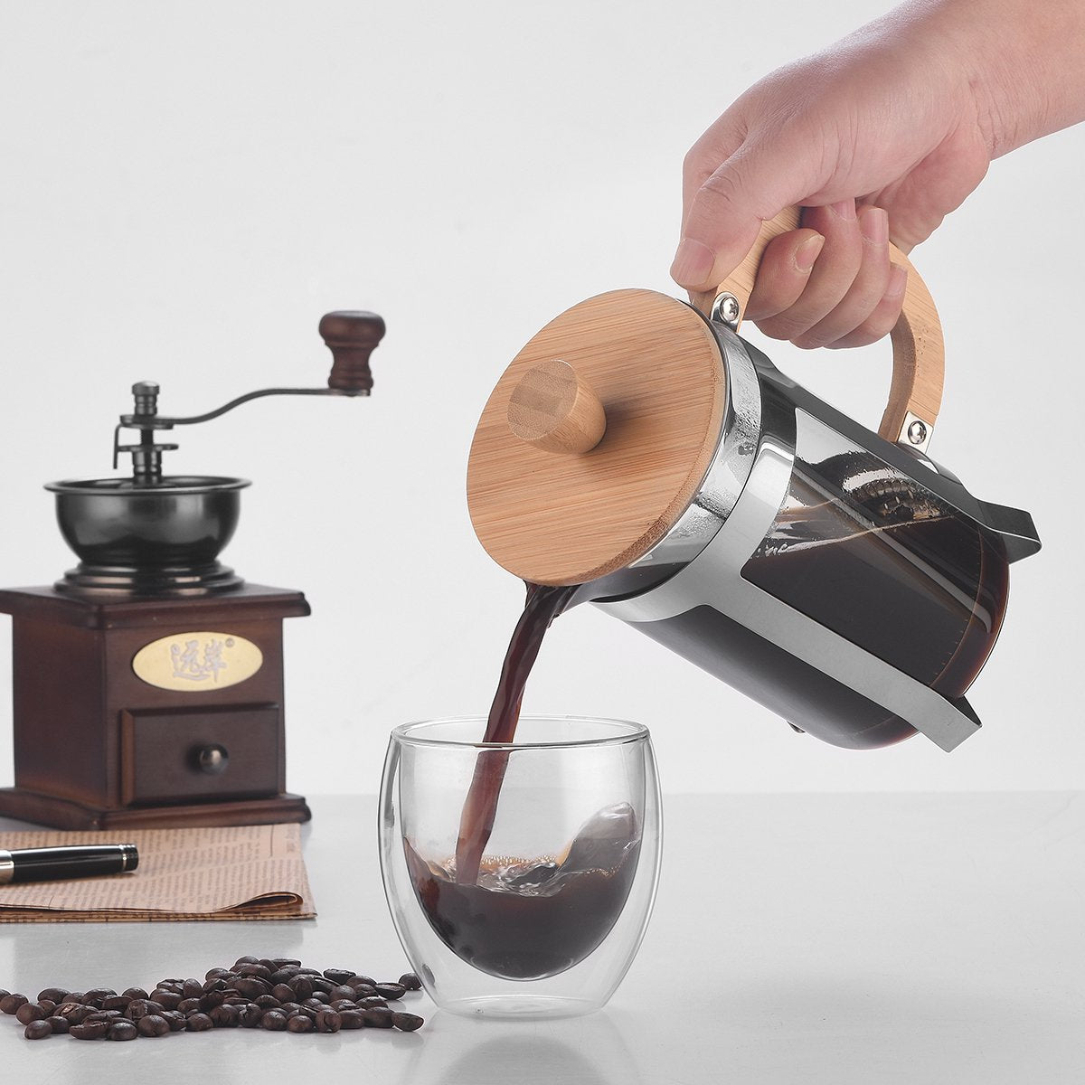SUGIFT 8 Cup French Press Chrome Coffee Maker