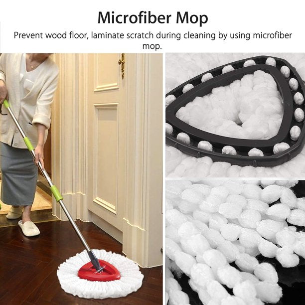 SUGIFT 4 Pack Microfiber Mop Head 360 Degree Rotating Magic Mop Replacement Mop Head