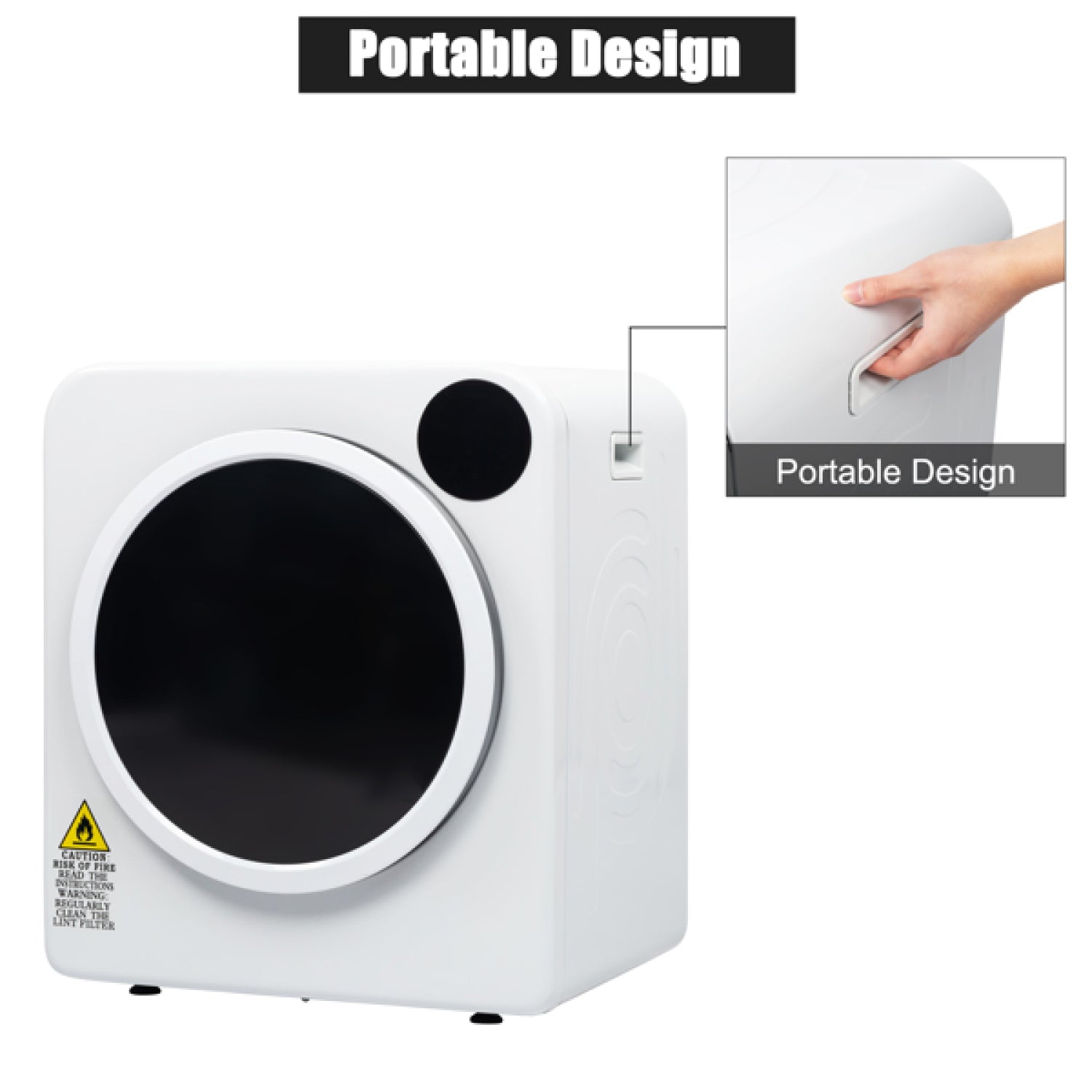 SUGIFT Compact Laundry Dryer, 13.2Ibs 6kg Tumble Dryer with Stainless Steel Tub