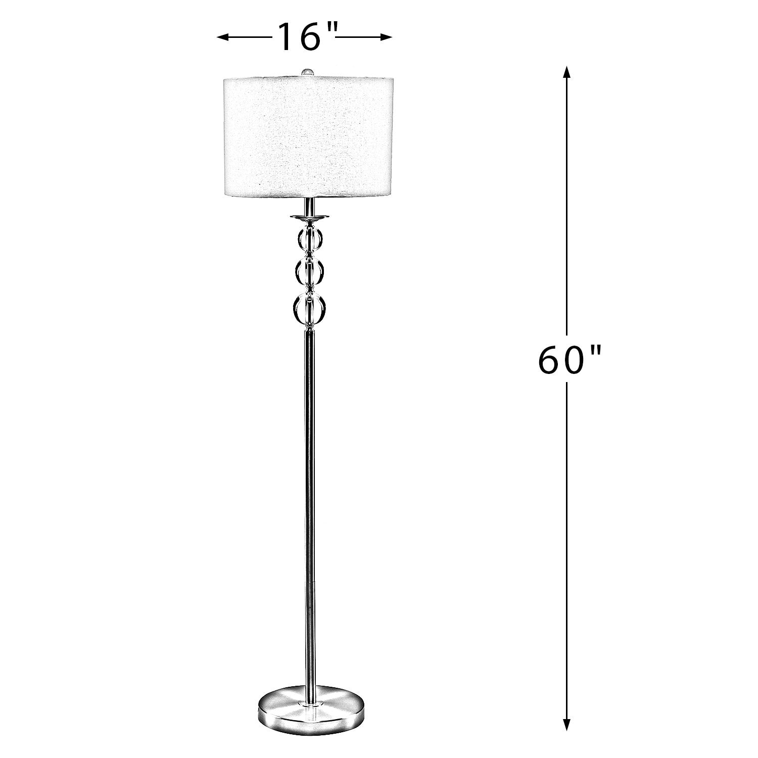 SUGIFT 60inch Modern LED Floor Lamp with Linen Blend Lamp Shade and Metal Base On-Site