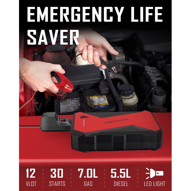 SUGIFT 1000A Portable Car Jump Starter (UP to 7.0L Gas, 5.5L Diesel Engine)