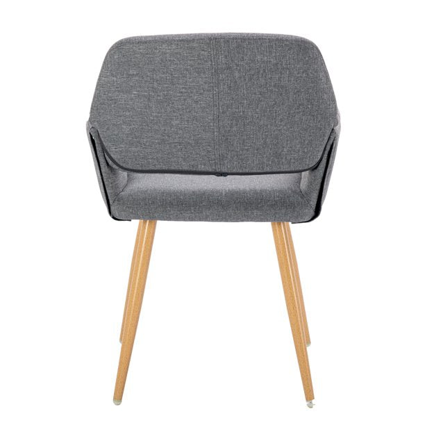SUGIFT Small Modern Living Dining Room Accent Chairs Fabric Mid-Century Upholstered Side Seat Club Guest with Metal Legs Legs (Gray)