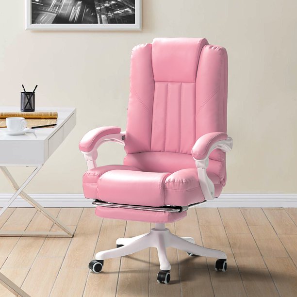 SUGIFT Gaming Chair with Adjustable Height And Tilt Angle Pink