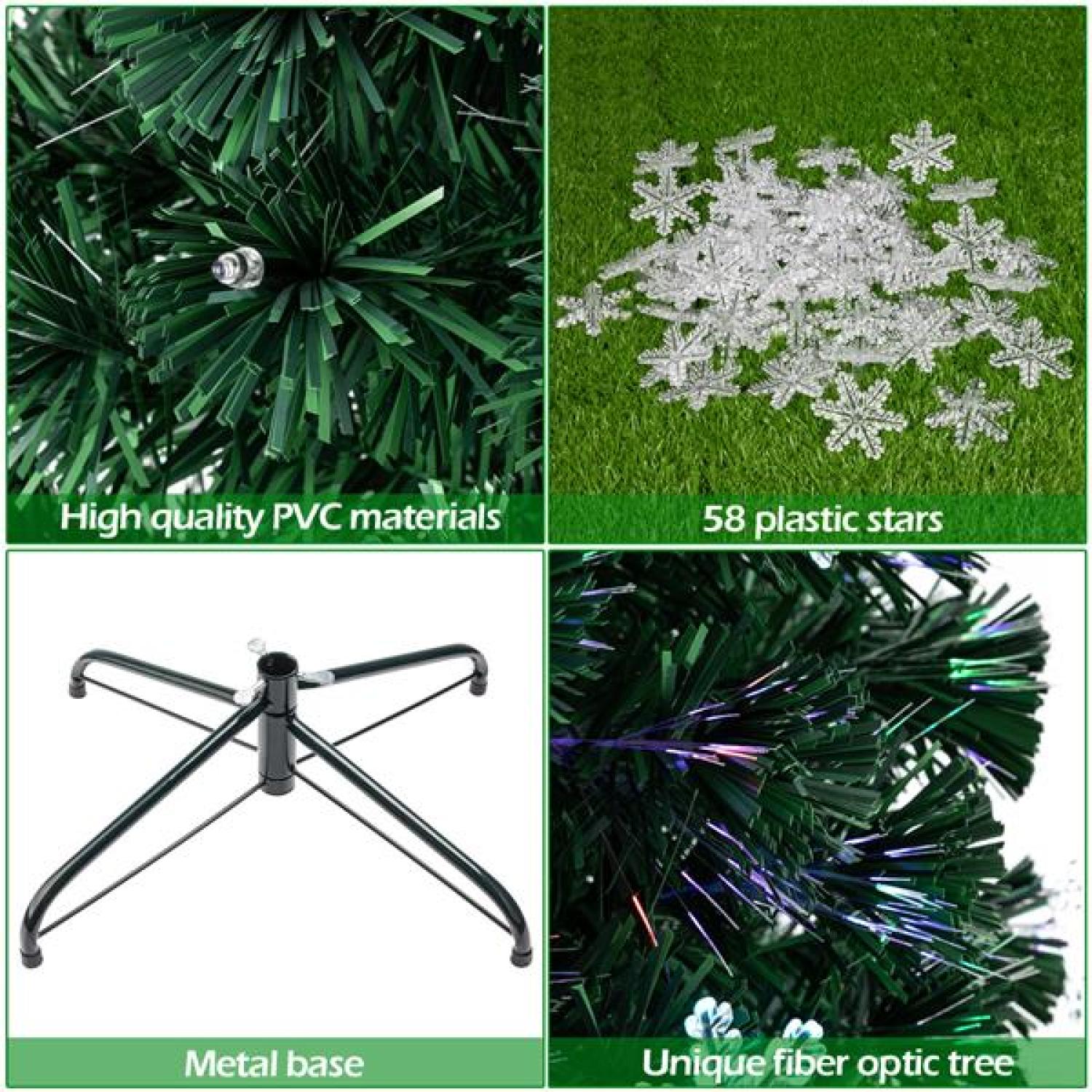 SUGIF 7FT Pre-Lit Hinged Light Small Christmas Tree w/ 290 Branches