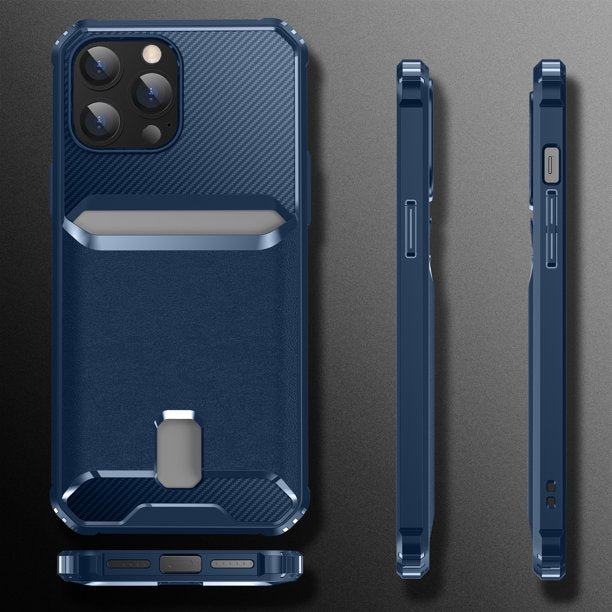 SUGIFT Case for iPhone 13/13 Pro, Shockproof Protective Phone Case,Card insertable on the back(6.1in)