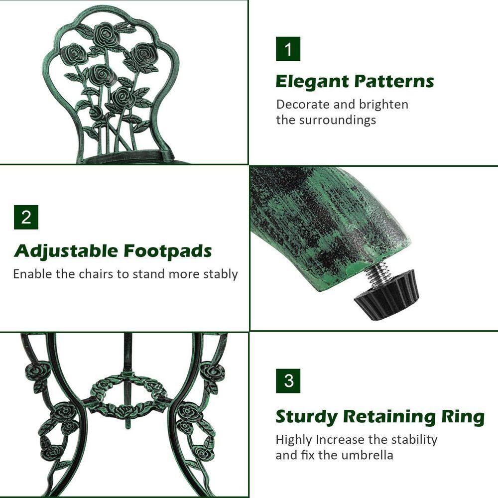 3-Piece Outdoor Cast Aluminum Patio Bistro Set