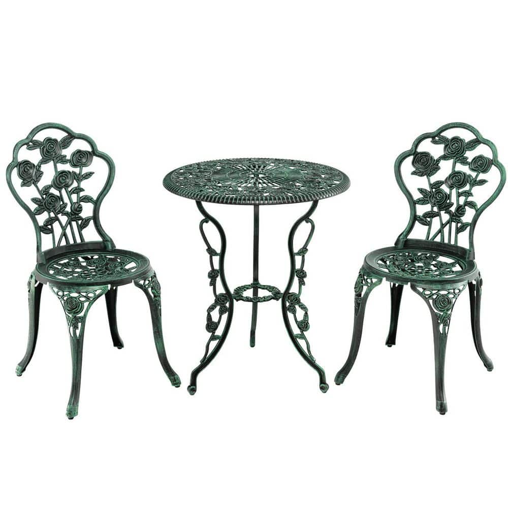 3-Piece Outdoor Cast Aluminum Patio Bistro Set