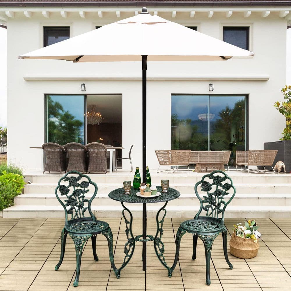 3-Piece Outdoor Cast Aluminum Patio Bistro Set