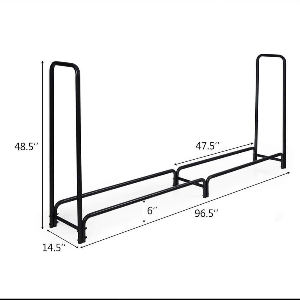 8 ft. Steel Outdoor Firewood Log Rack