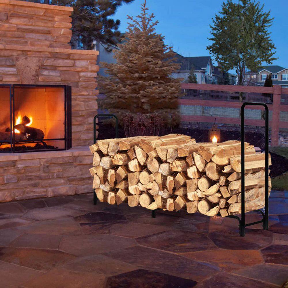 8 ft. Steel Outdoor Firewood Log Rack