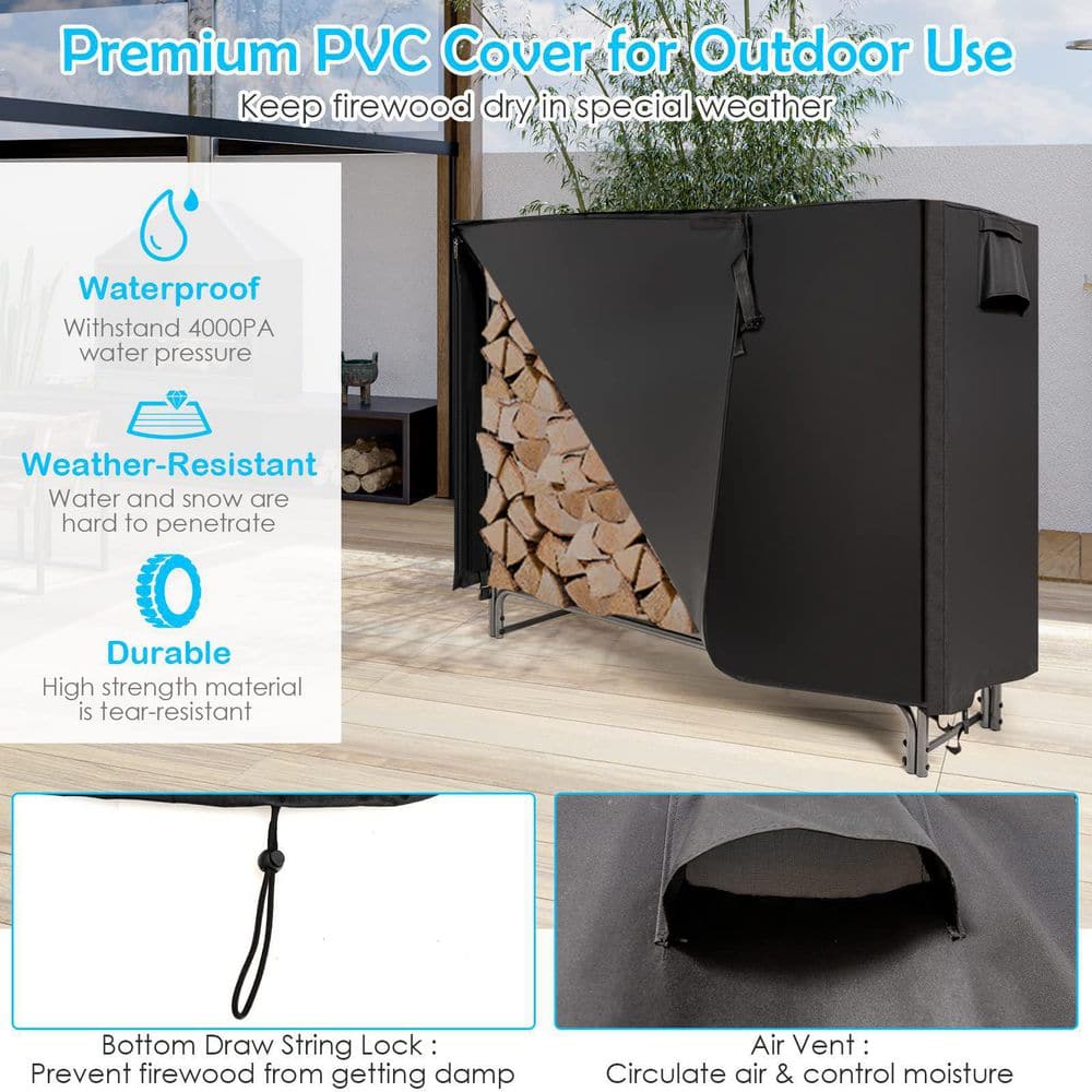 5 ft. Heavy-Duty Firewood Storage Log Rack