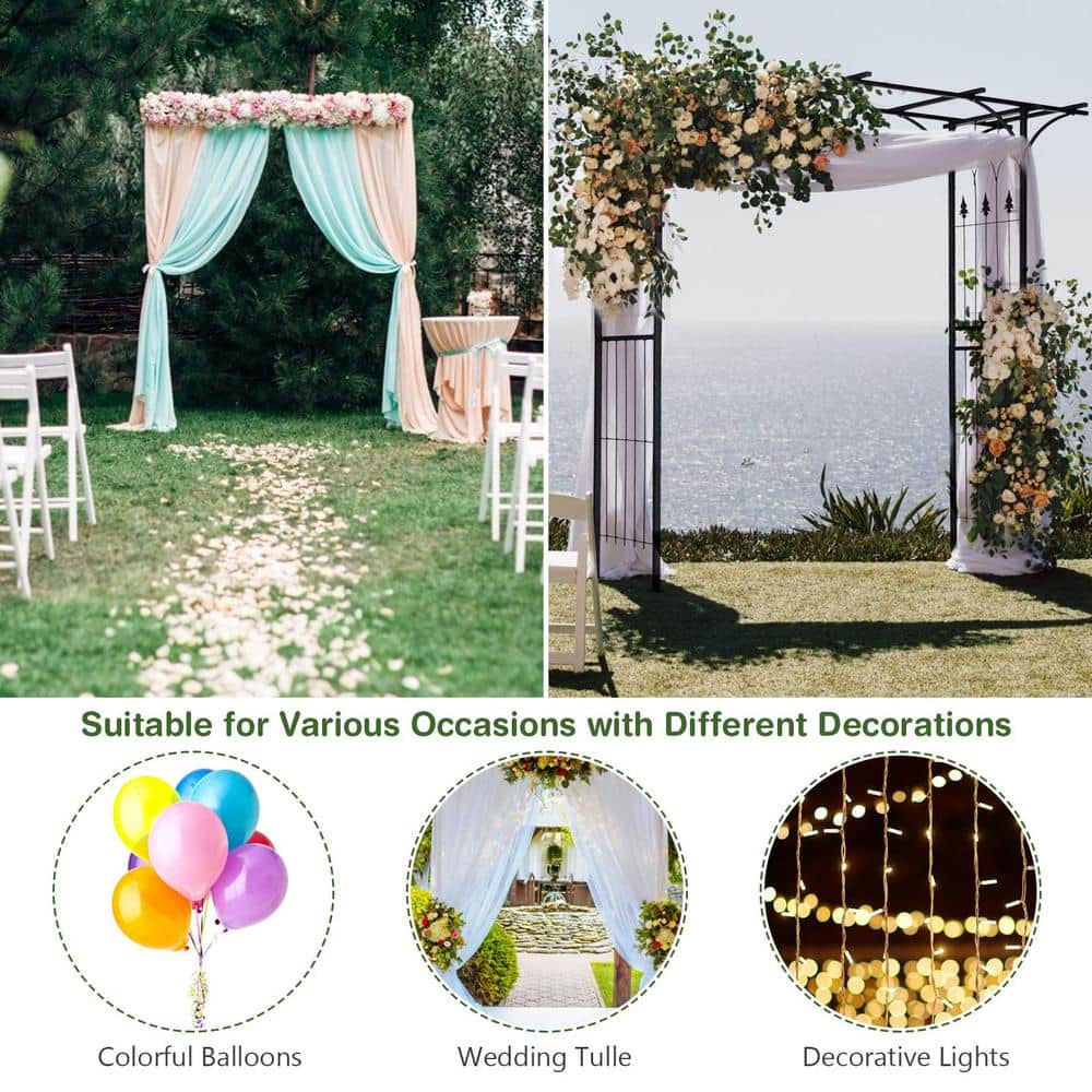 82 in. x 20.5 in. x 82 in. Steel Metal Decorative Backyard Arch Arbor