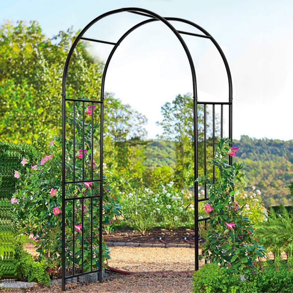 17.5 in. x 47 in. x 86 in. Steel Metal Decorative Backyard Arch Arbor