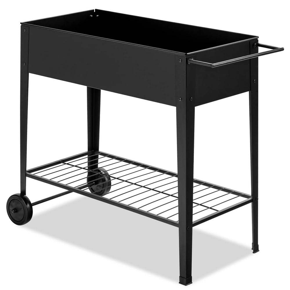 38 in. L x 16 in. W x 32.5 in. H Raised Garden Bed with Non-Slip Legs and Storage Shelf