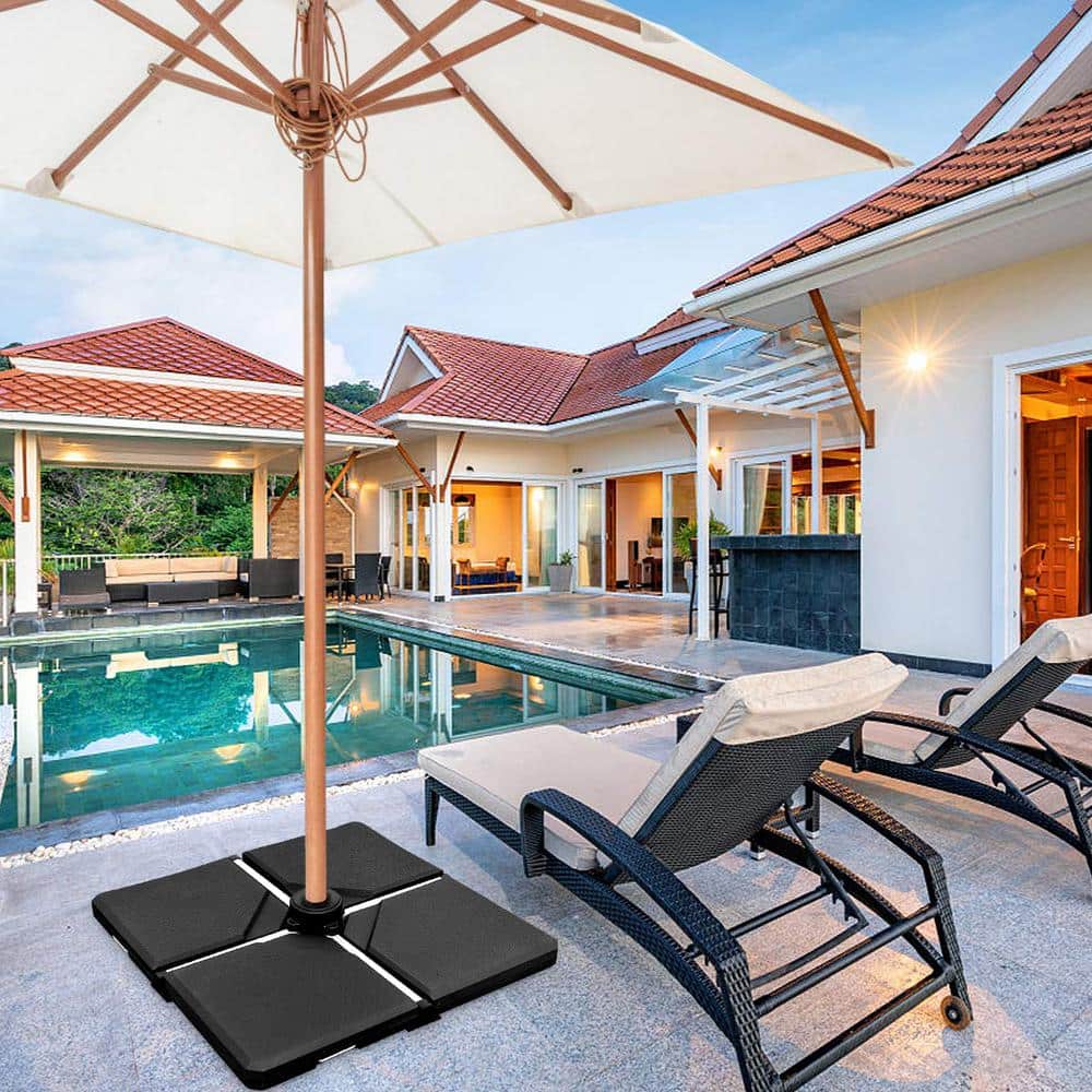 238 lbs. Plastic Patio Umbrella Base Weights in Black