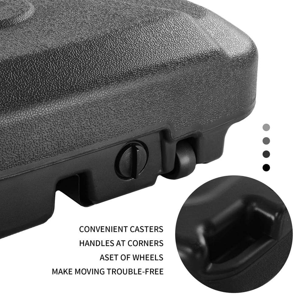 60 l Plastic Fill Water Sand Patio Umbrella Base in Black
